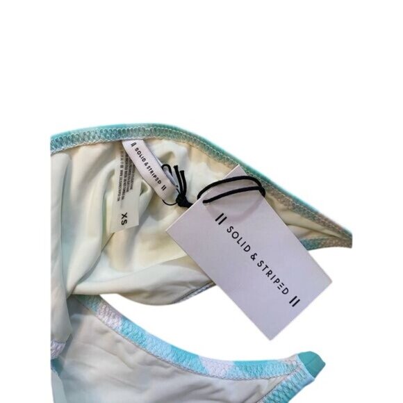 Solid and Striped The Morgan Bikini Set in Aqua Gingham Pattern XS/S - Picture 4 of 4